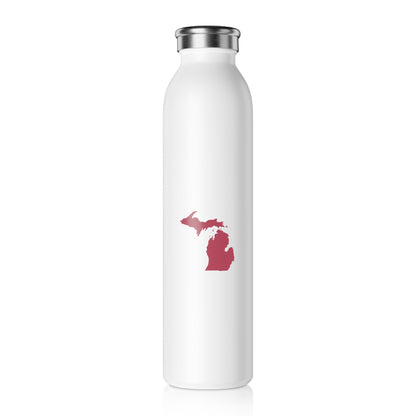 Michigan Water Bottle (w/ Popstar Pink MI Outline) | 20oz Double-Walled