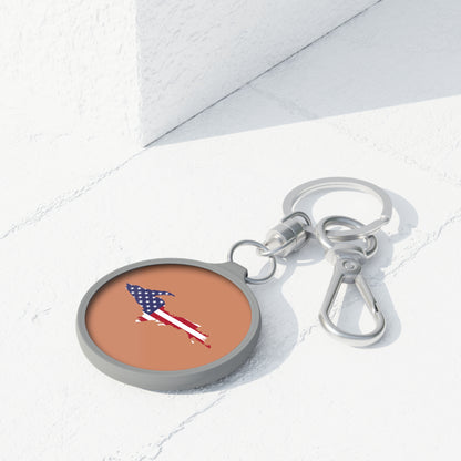 Michigan Upper Peninsula Keyring (w/ UP USA Flag) | Copper Color