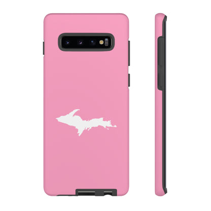 Michigan Upper Peninsula Tough Phone Case ('67 Caddie Pink w/ UP Outline) | Samsung & Pixel Android