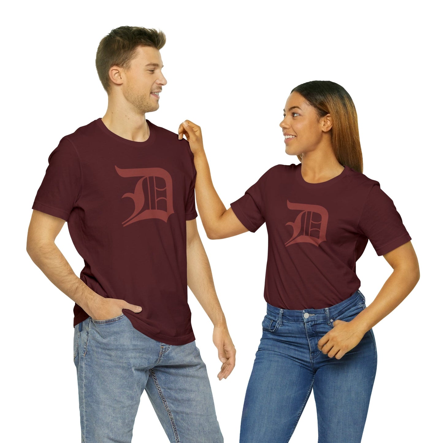 Detroit 'Old English D' T-Shirt (Ore Dock Red) | Unisex Standard