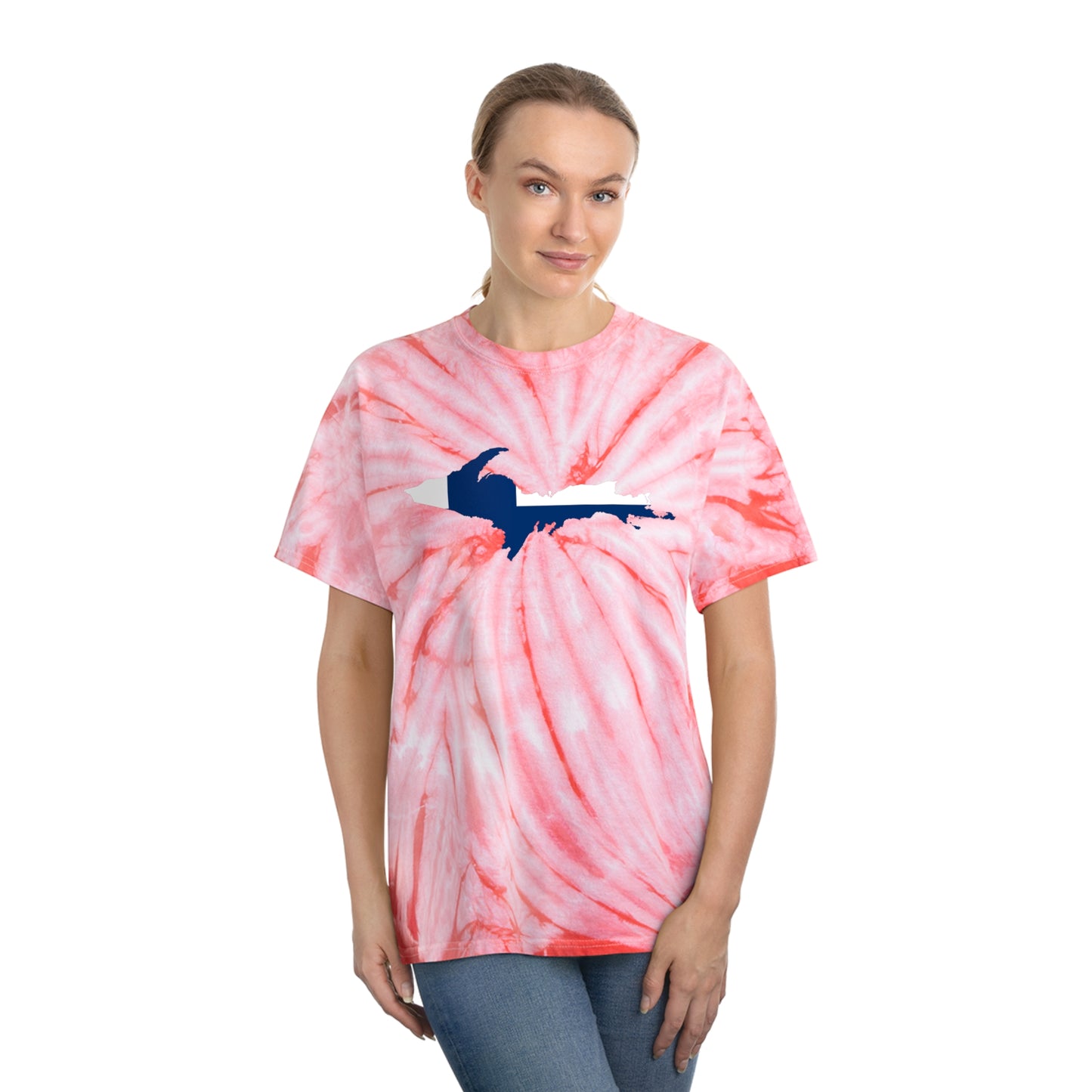 Michigan Upper Peninsula Tie-Dye T-Shirt (w/ UP Finland Flag) | Unisex Cyclone