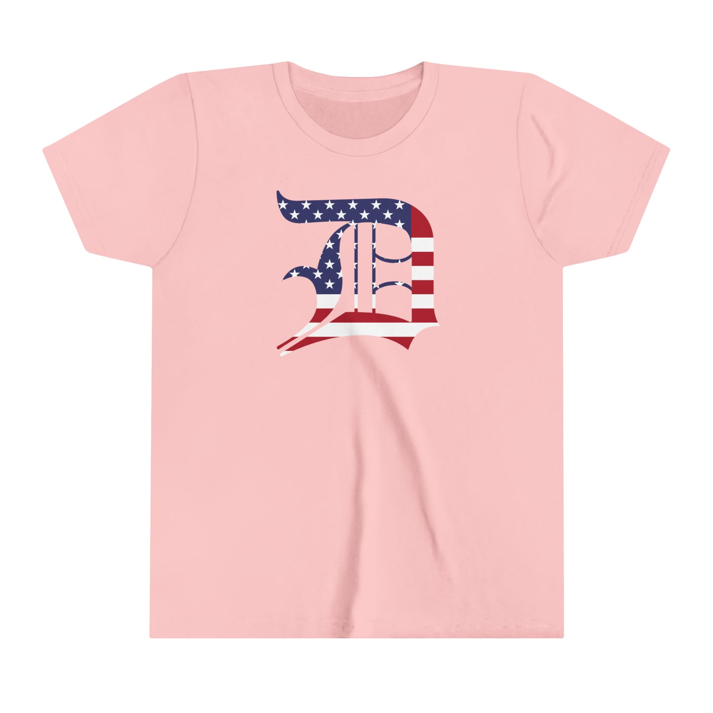 Detroit 'Old English D' T-Shirt (Patriotic Edition) | Youth Short Sleeve