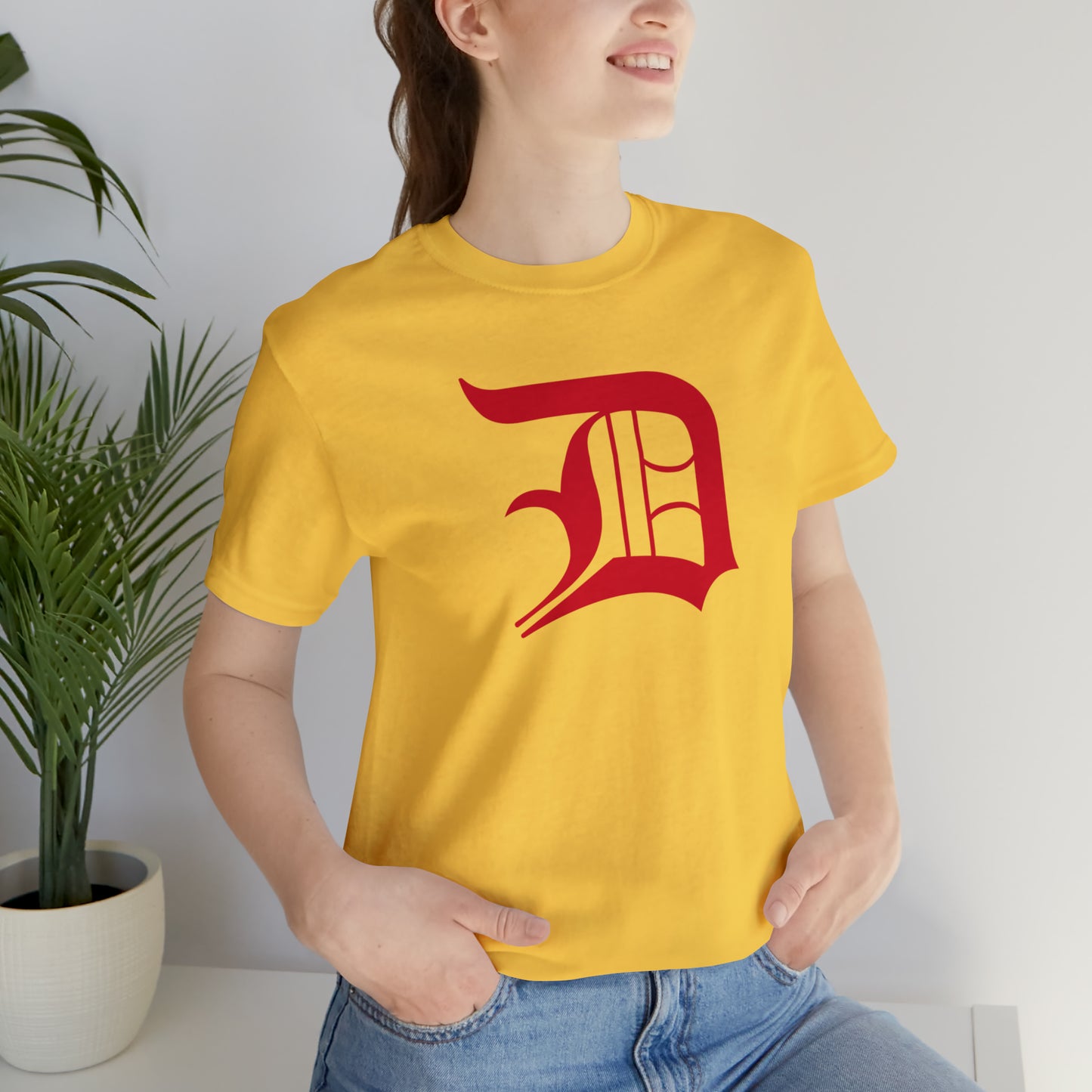 Detroit 'Old English D' T-Shirt (Aliform Red) | Unisex Standard