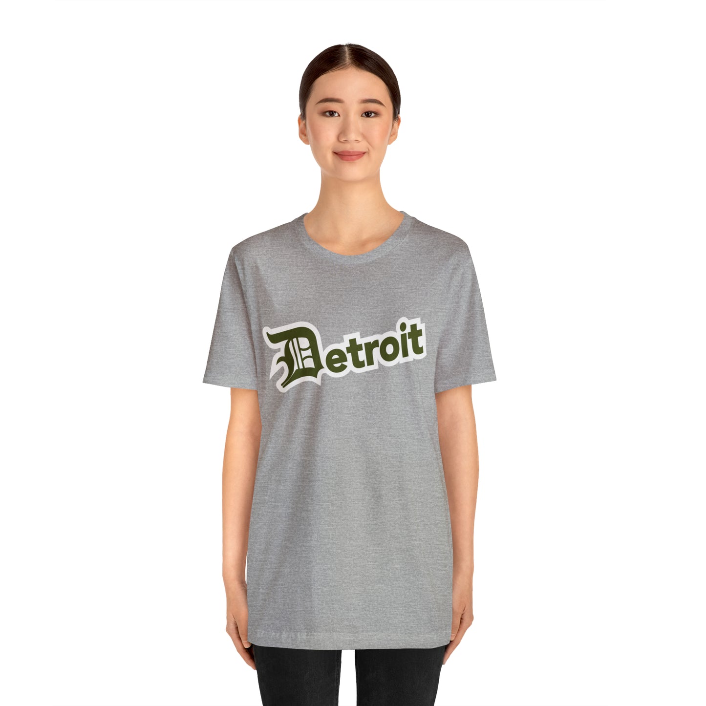 'Detroit' T-Shirt (Army Green w/ Old English 'D') | Unisex Standard