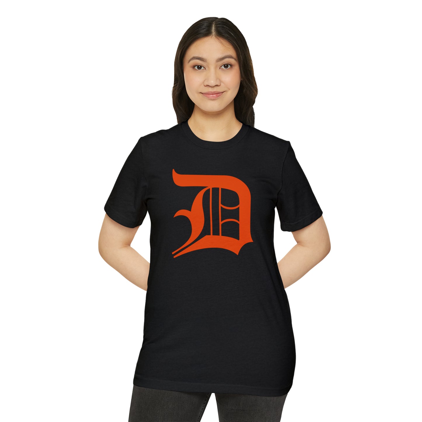 Detroit 'Old English D' T-Shirt (Maple Leaf Orange) | Unisex Recycled Organic