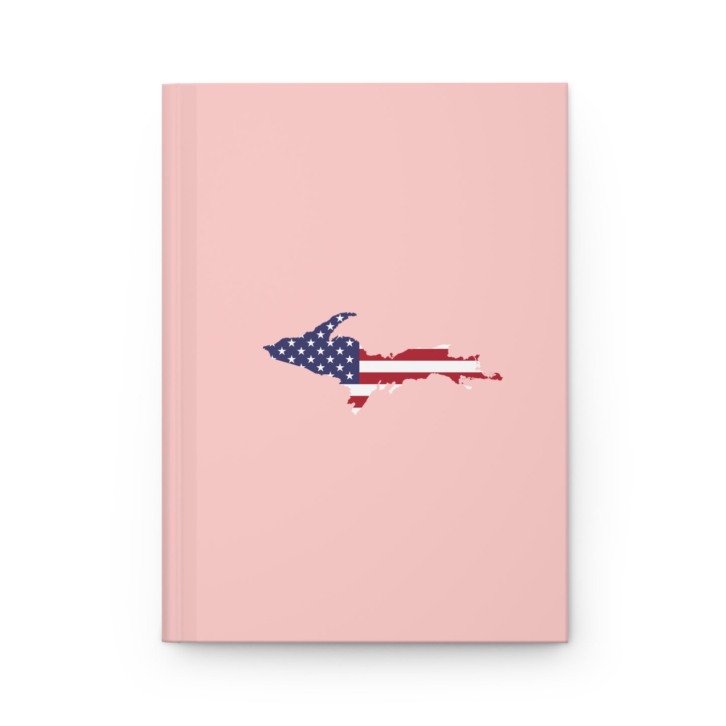 Michigan Upper Peninsula Hardcover Journal (w/ UP USA Flag) | Ruled - Cosmos Pink