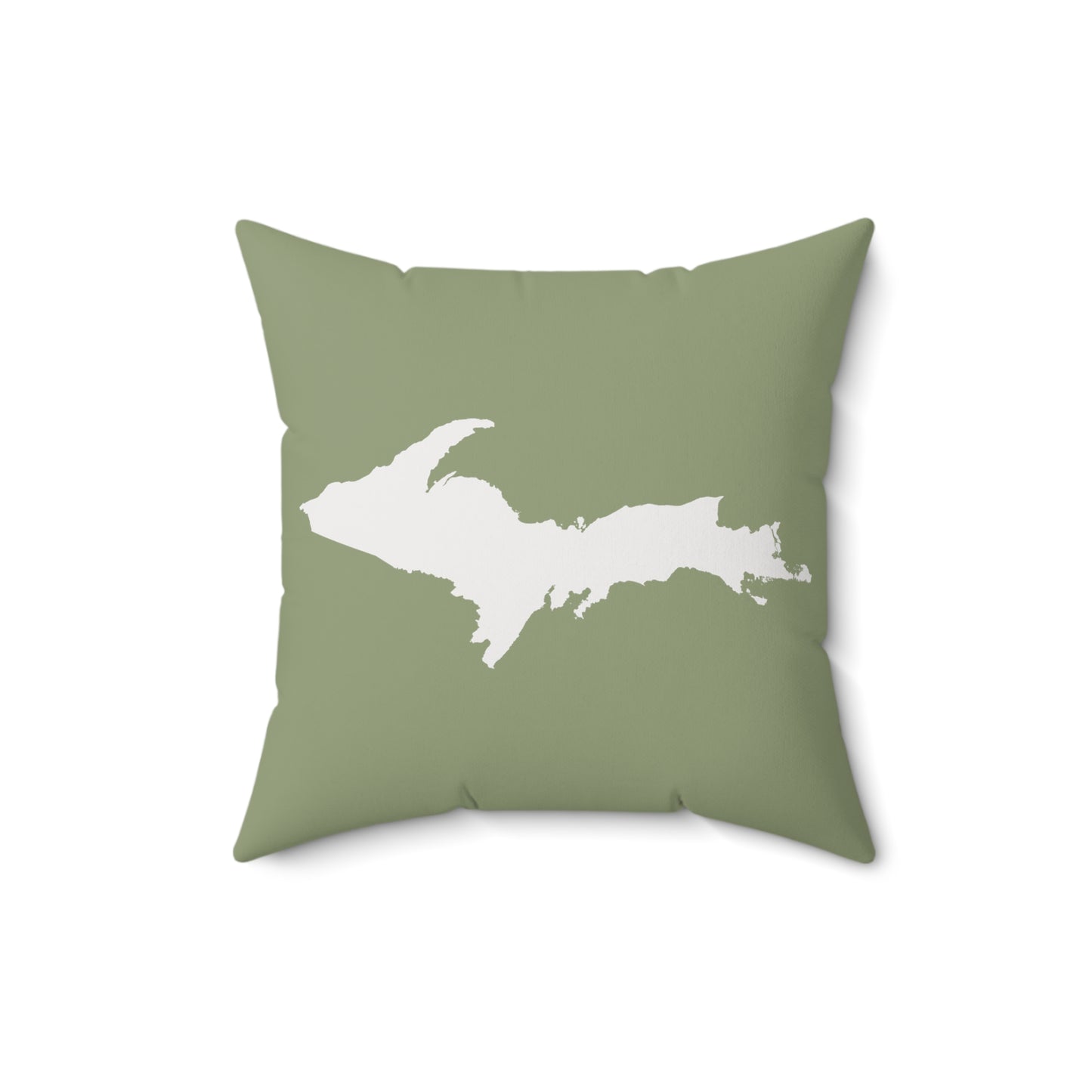 Michigan Upper Peninsula Accent Pillow (w/ UP Outline) | Beachgrass Green