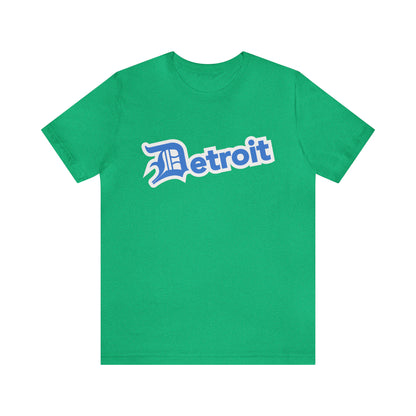 'Detroit' T-Shirt (Azure w/ Old English 'D') | Unisex Standard