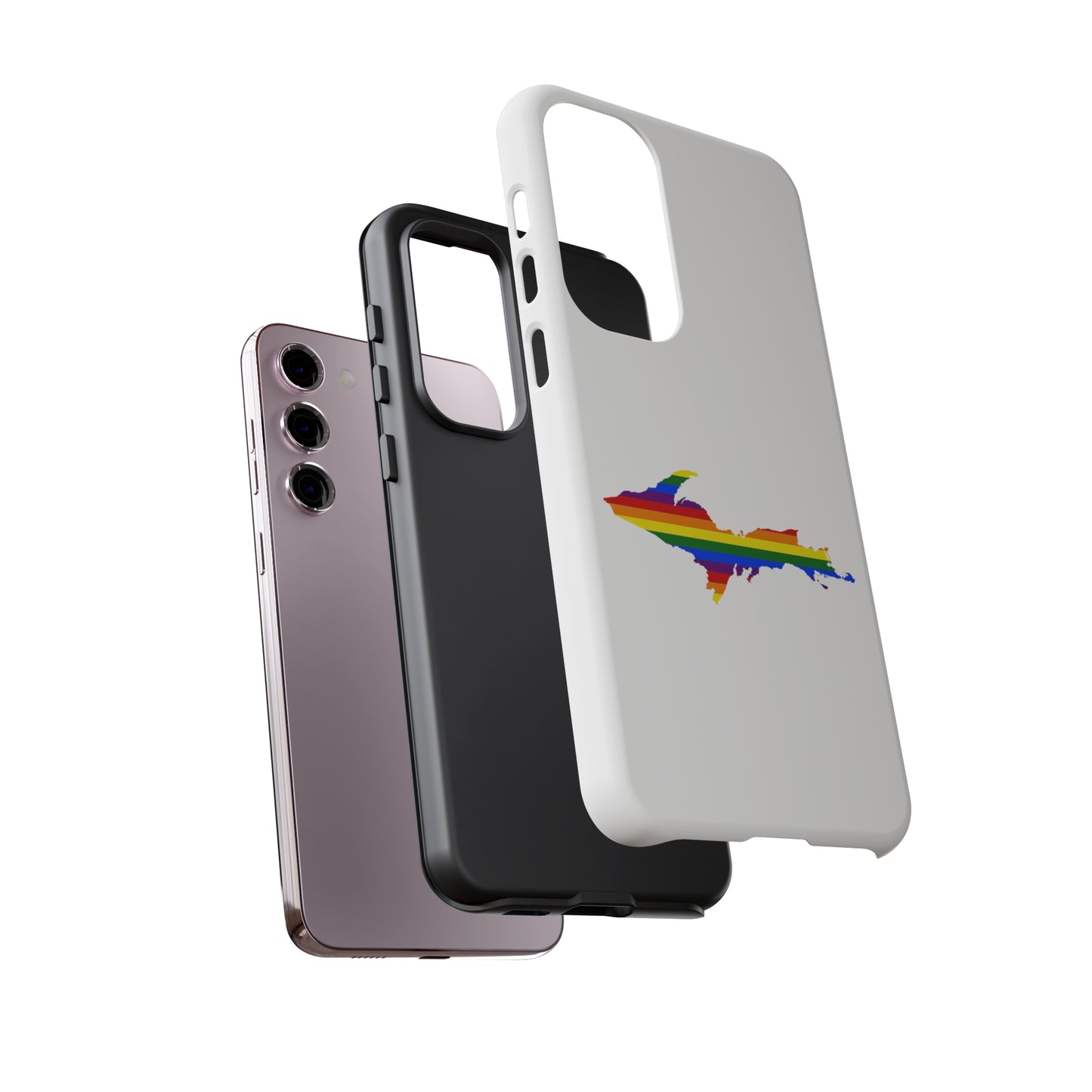 Michigan Upper Peninsula Tough Phone Case (w/ UP Pride Flag Outline) | Samsung & Pixel Android