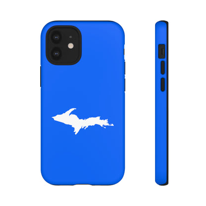 Michigan Upper Peninsula Tough Phone Case (Motor Town Blue w/ UP Outline) | Apple iPhone