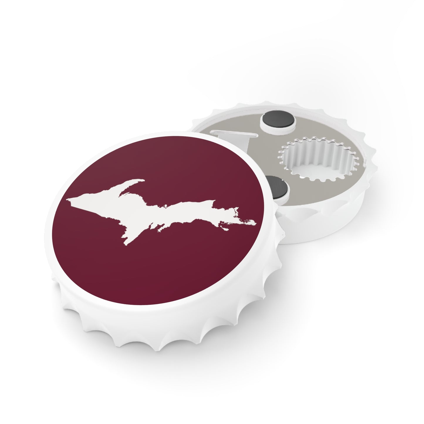 Michigan Upper Peninsula Bottle Opener (w/ UP Outline) | Old Mission Burgundy