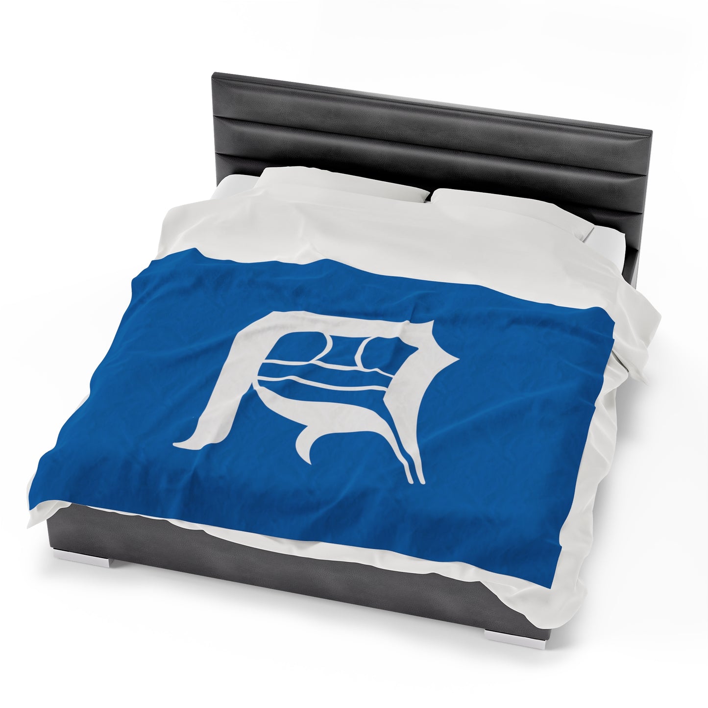 Detroit 'Old English D' Plush Blanket | Azure