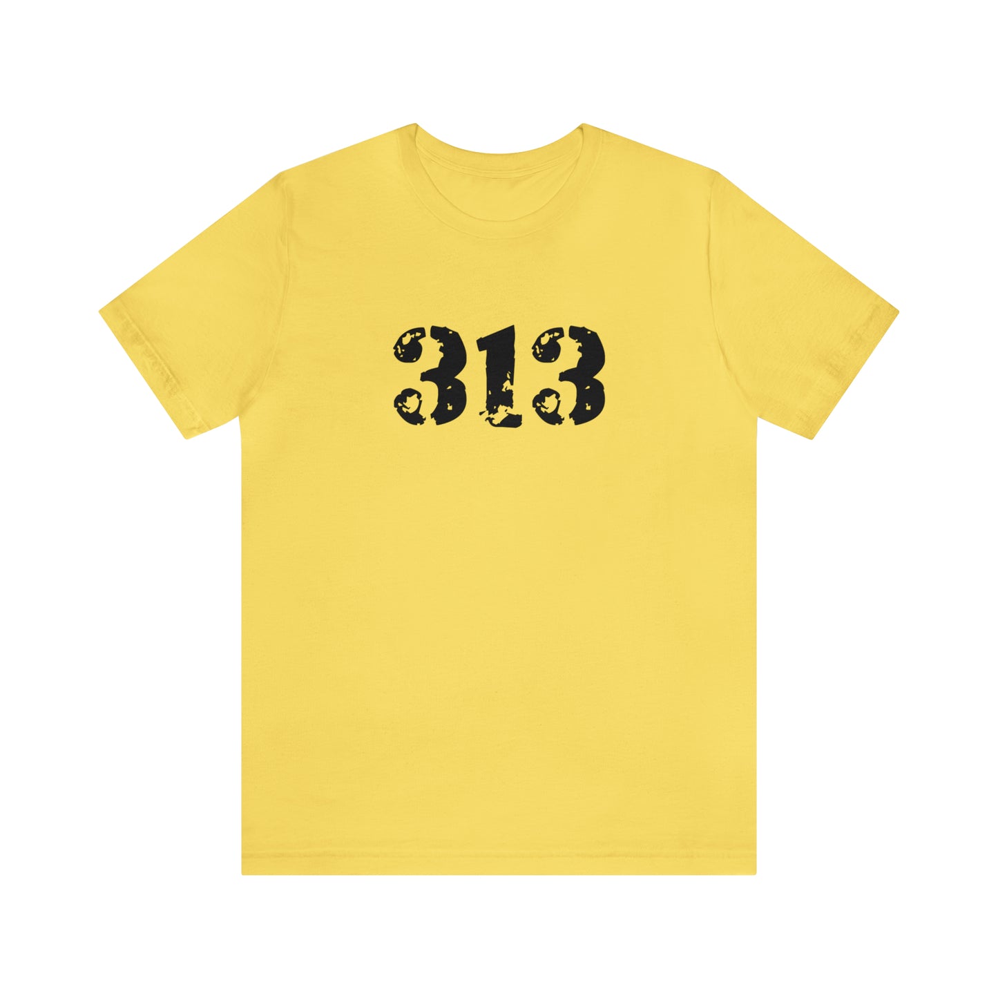 Detroit '313' T-Shirt (Distressed Stencil Font) | Unisex Standard Fit