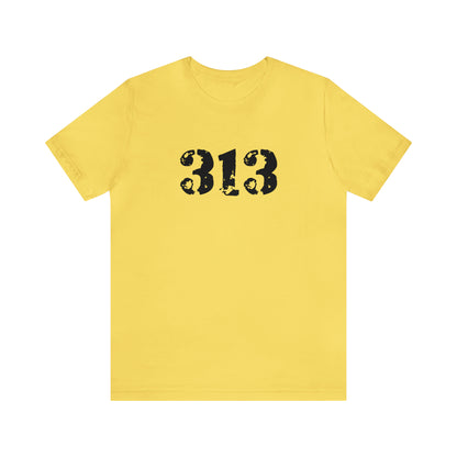 Detroit '313' T-Shirt (Distressed Stencil Font) | Unisex Standard Fit