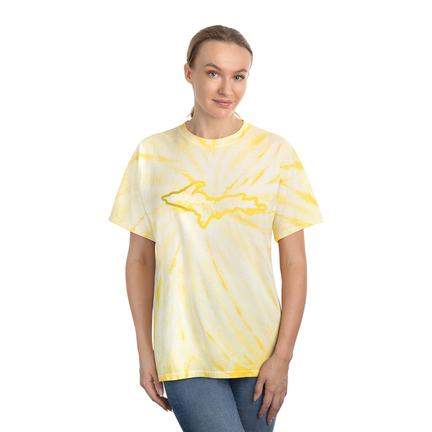 Michigan Upper Peninsula Tie-Dye T-Shirt (w/ UP Outline) | Unisex Cyclone