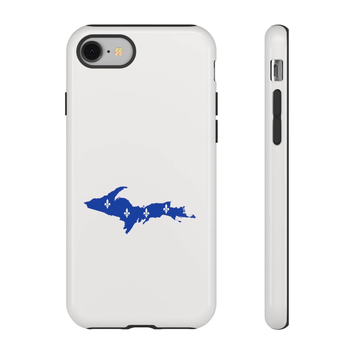 Michigan Upper Peninsula Tough Phone Case (Birch Bark White w/ UP Quebec Flag Outline) | Apple iPhone