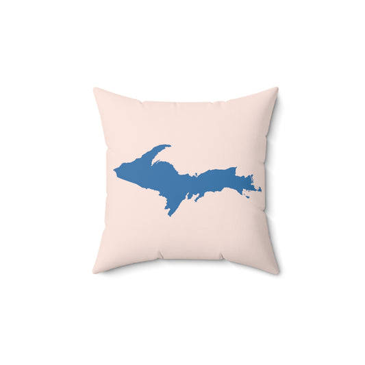 Michigan Upper Peninsula Accent Pillow (w/ UP Outline) | Champagne Pink