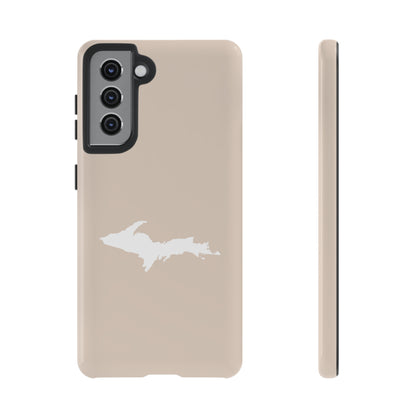 Michigan Upper Peninsula Tough Phone Case (White Pine Color w/ UP Outline) | Samsung & Pixel Android