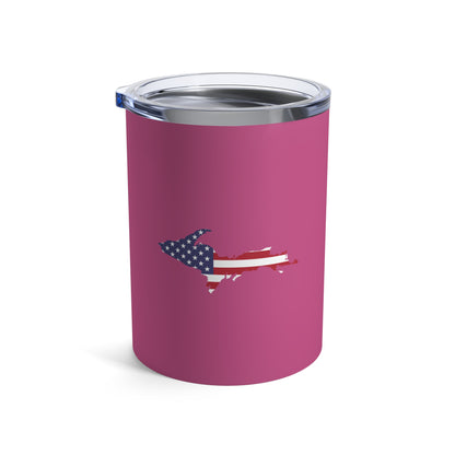 Michigan Upper Peninsula Tumbler (w/ UP USA Flag) | Apple Blossom Pink - 10oz