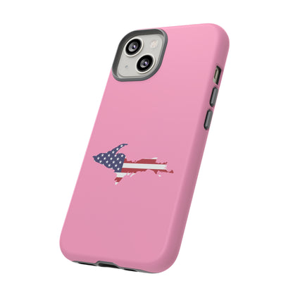 Michigan Upper Peninsula Tough Phone Case ('67 Caddie Pink w/ UP USA Flag Outline) | Apple iPhone