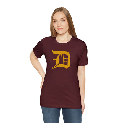 Detroit 'Old English D' T-Shirt (Gold) | Unisex Standard