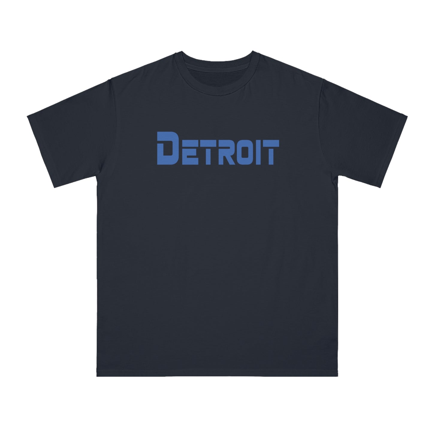 'Detroit' T-Shirt (Azure 1980s Sci-Fi Font) | Organic Unisex