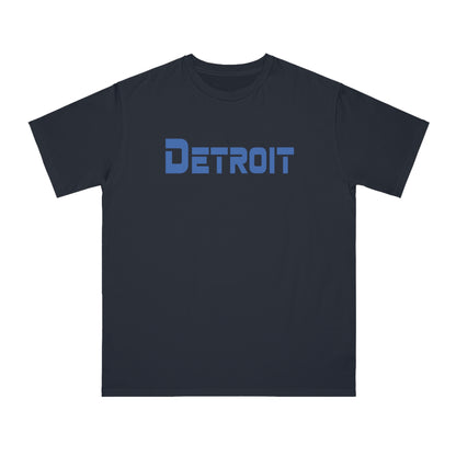 'Detroit' T-Shirt (Azure 1980s Sci-Fi Font) | Organic Unisex