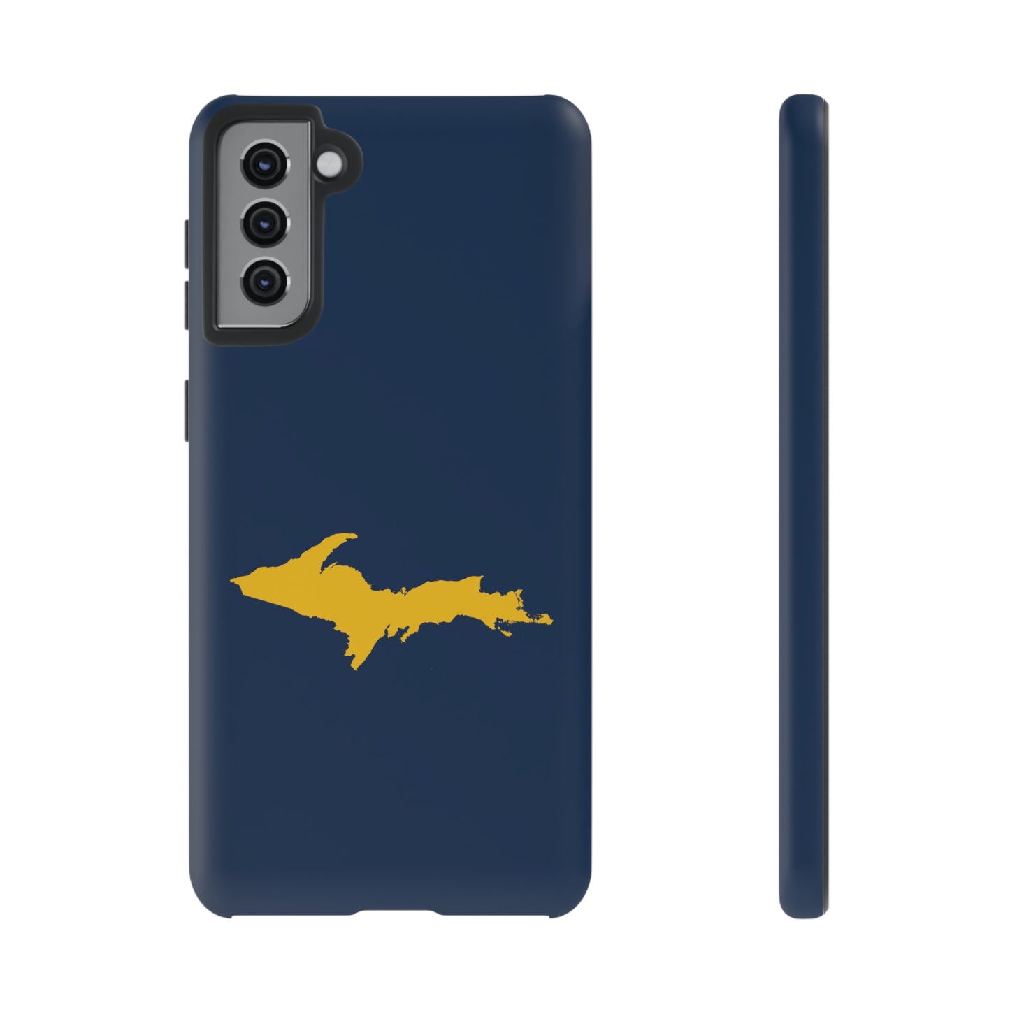 Michigan Upper Peninsula Tough Phone Case (Navy w/ Gold UP Outline) | Samsung & Pixel Android