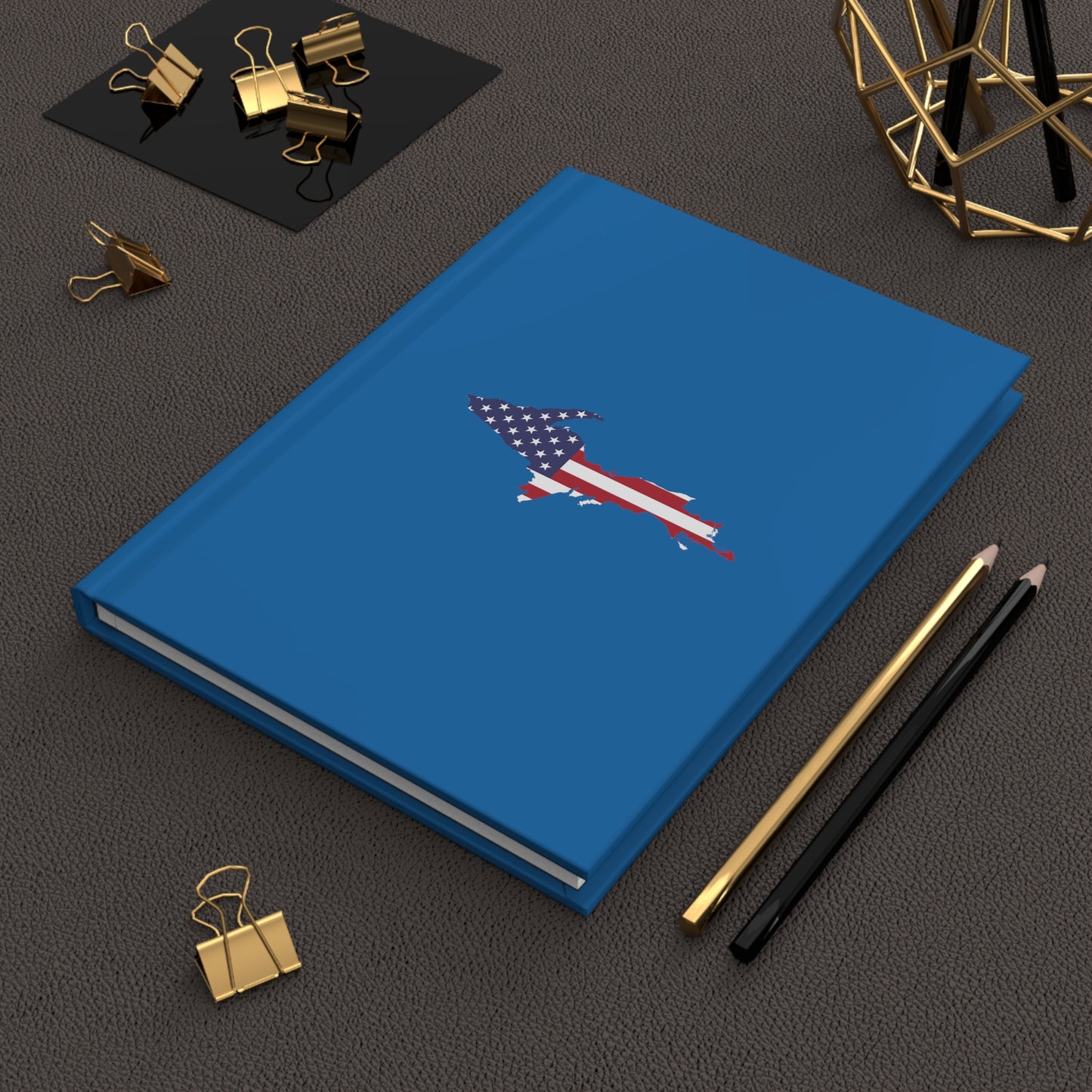 Michigan Upper Peninsula Hardcover Journal (w/ UP USA Flag) | Ruled - Azure