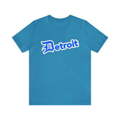 'Detroit' T-Shirt (MotorTown Blue w/ Old English 'D') | Unisex Standard