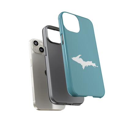 Michigan Upper Peninsula Tough Phone Case (Lake Huron Blue w/ UP Outline) | Apple iPhone