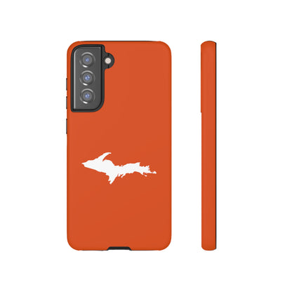 Michigan Upper Peninsula Tough Phone Case (Maple Leaf Orange w/ UP Outline) | Samsung & Pixel Android