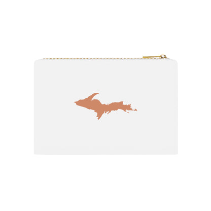 Michigan Upper Peninsula Cosmetic Bag (Copper Outline) | Cotton Canvas