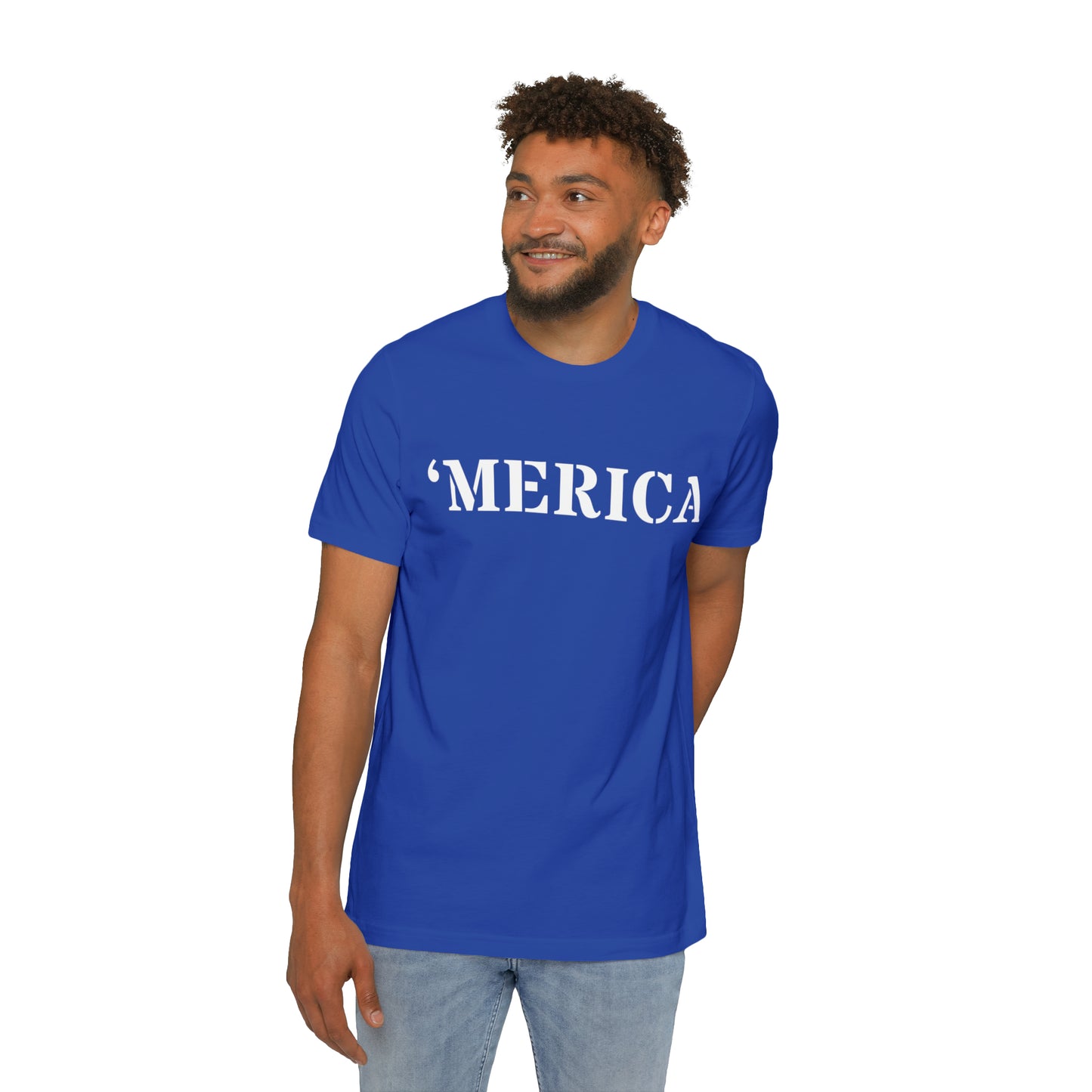 'Merica' T-Shirt (Army Stencil Font) | Made in USA