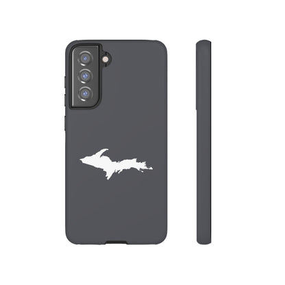 Michigan Upper Peninsula Tough Phone Case (Iron Ore Grey w/ UP Outline) | Samsung & Pixel Android