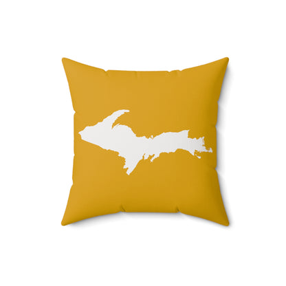 Michigan Upper Peninsula Accent Pillow (w/ UP Outline) | Gold