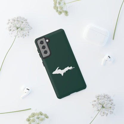 Michigan Upper Peninsula Tough Phone Case (Green w/ White UP Outline) | Samsung & Pixel Android