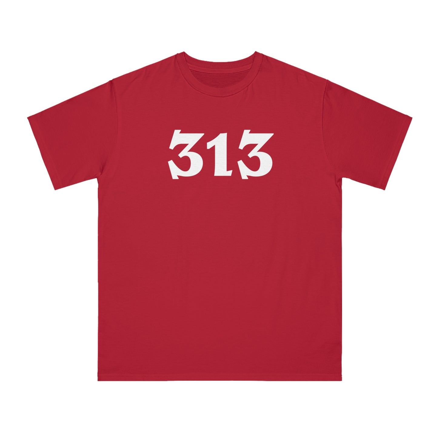 Detroit '313' T-Shirt (Angry Serif Font) | Organic Unisex