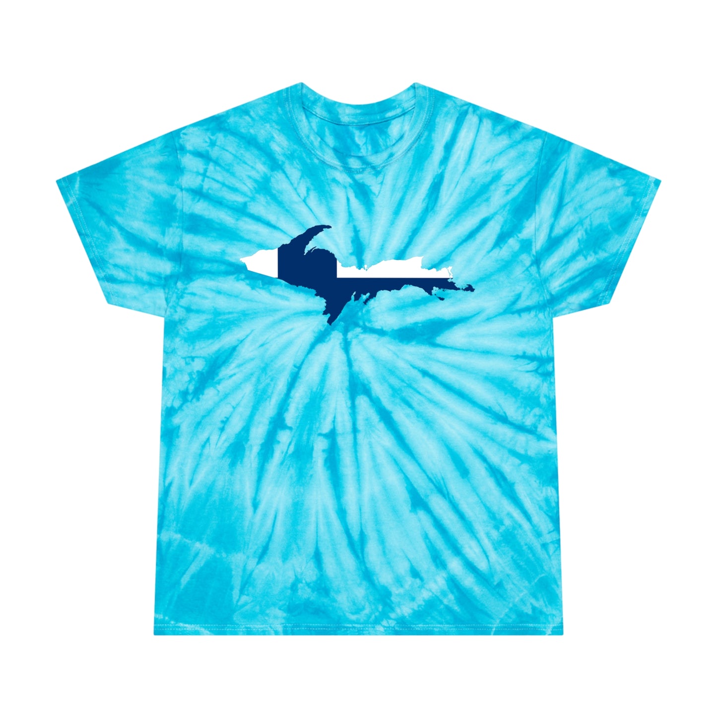 Michigan Upper Peninsula Tie-Dye T-Shirt (w/ UP Finland Flag) | Unisex Cyclone