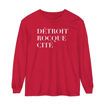 'Détroit Rocque Cité' Garment-Dyed T-Shirt | Unisex Long Sleeve