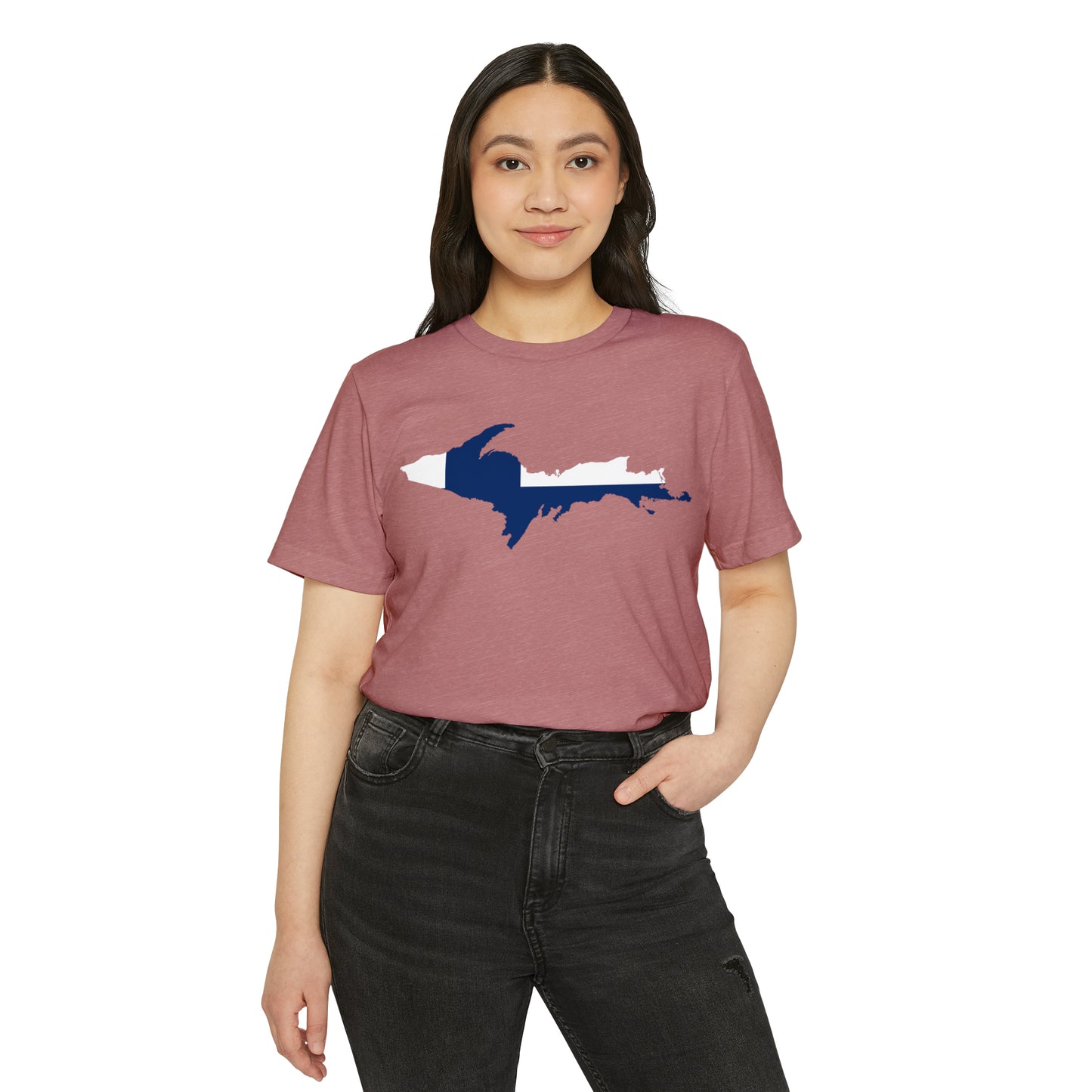 Michigan Upper Peninsula T-Shirt (w/ UP Finland Flag) | Unisex Recycled Organic