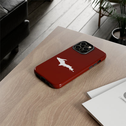 Michigan Upper Peninsula Tough Phone Case (Traverse Cherry Red w/ UP Outline) | Apple iPhone