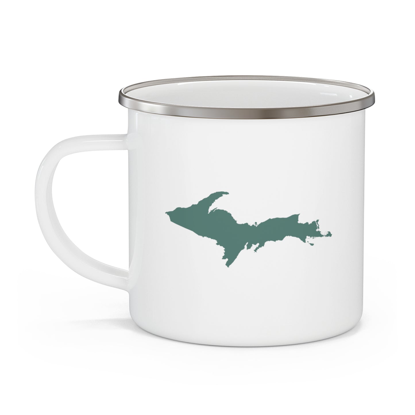 Michigan Upper Peninsula Camping Mug (Copper Green Outline) | 12oz