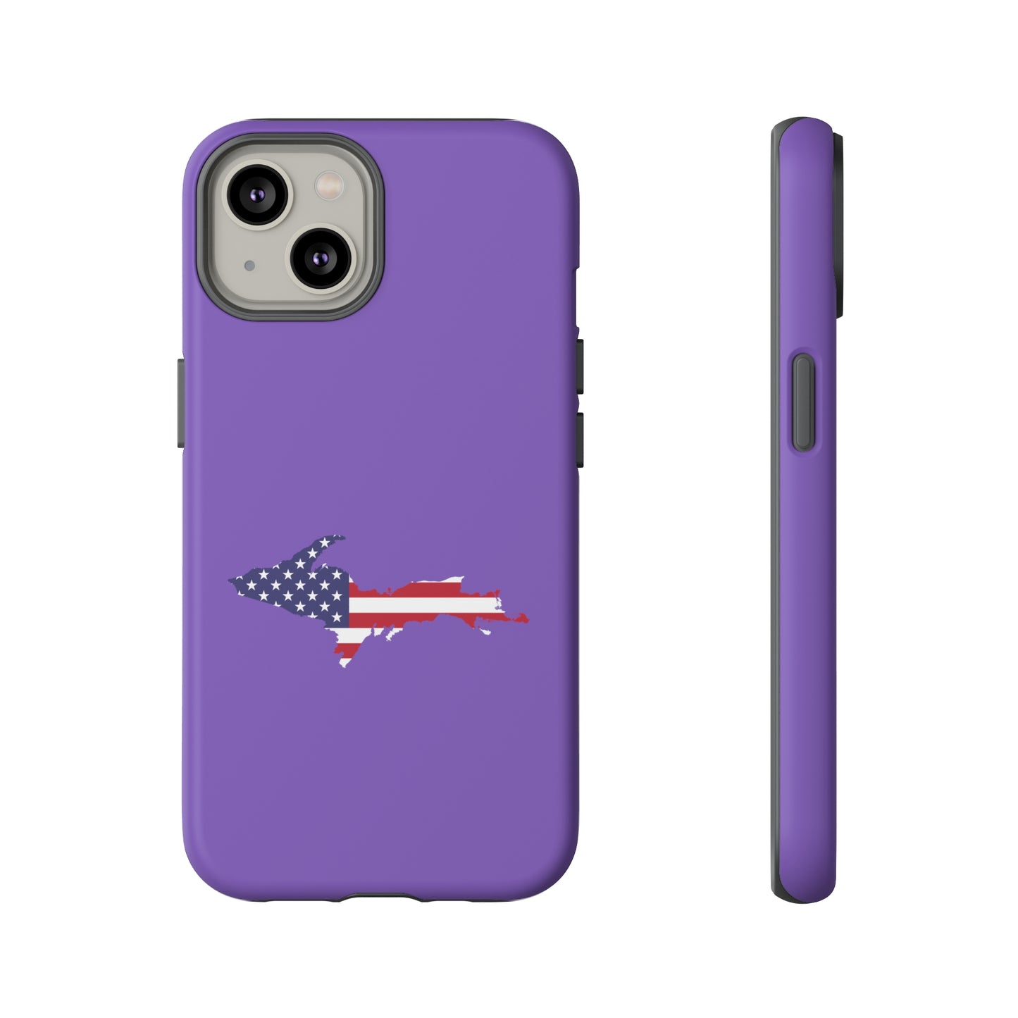 Michigan Upper Peninsula Tough Phone Case (Lake Iris w/ UP USA Flag Outline) | Apple iPhone