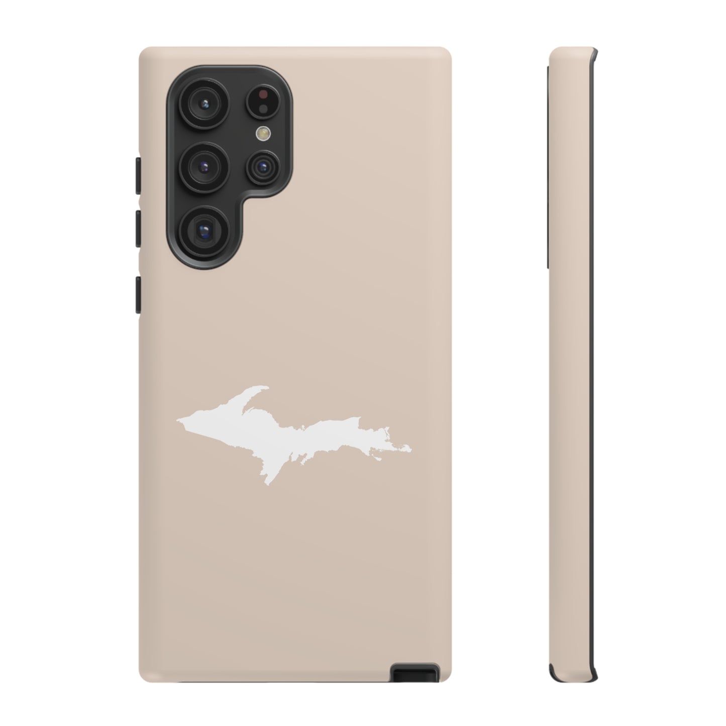 Michigan Upper Peninsula Tough Phone Case (White Pine Color w/ UP Outline) | Samsung & Pixel Android