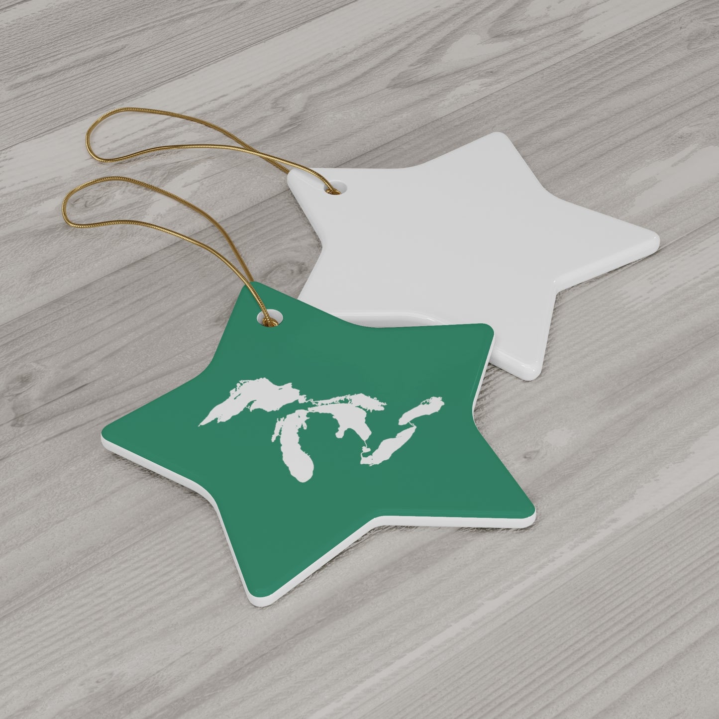 Great Lakes Christmas Ornament (Emerald Green) | Ceramic - 4 Shapes