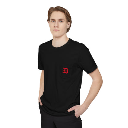 Detroit 'Old English D' Pocket T-Shirt (Aliform Red) | Unisex Standard