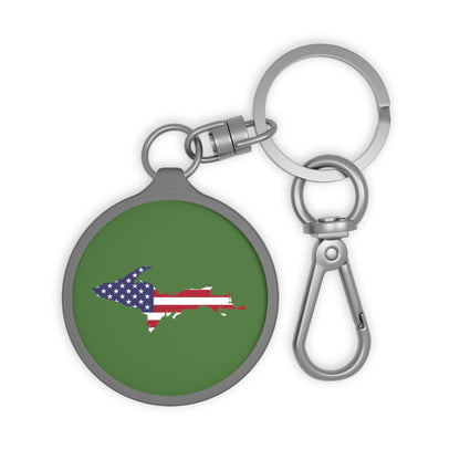 Michigan Upper Peninsula Keyring (w/ UP USA Flag) | Pine Green