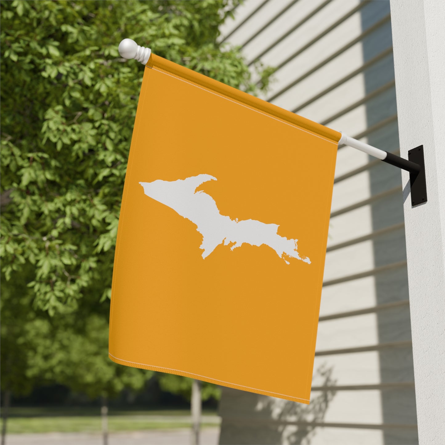 Michigan Upper Peninsula Home & Garden Flag (w/ UP Outline) | Birch Leaf Orange