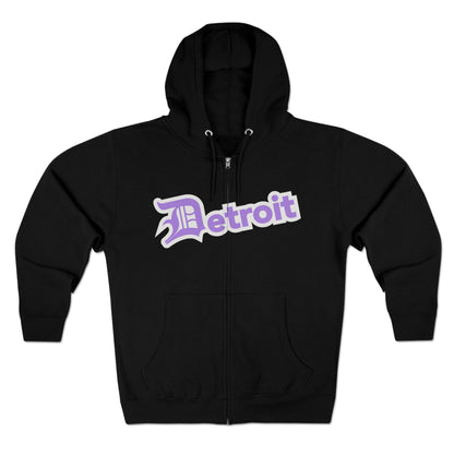 'Detroit' Hoodie (Lavender w/ Old English 'D') | Unisex Full Zip